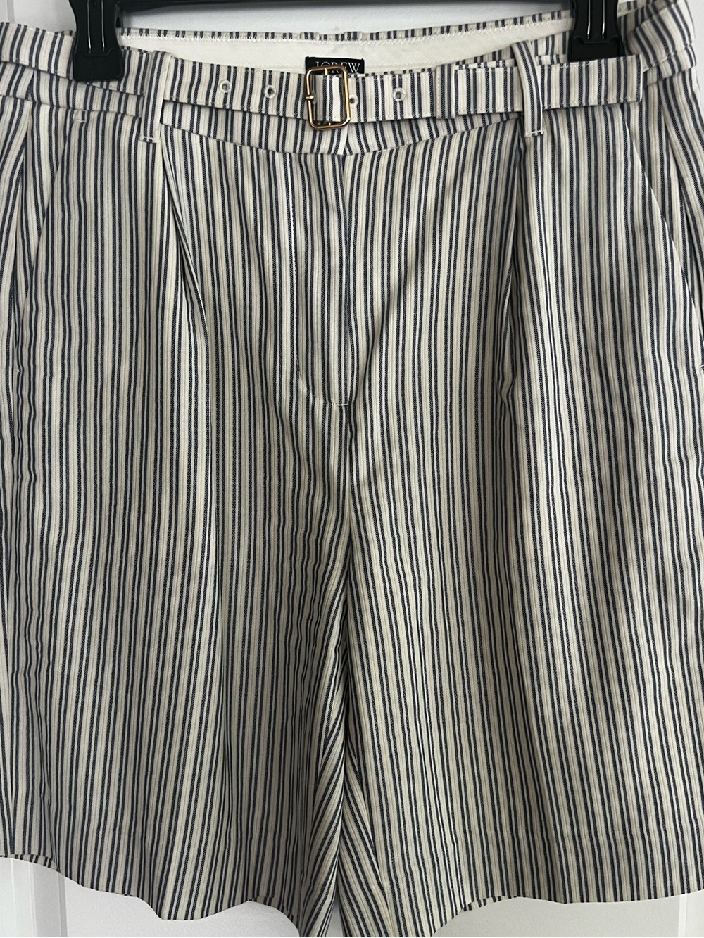 J. Crew Cream and Navy Striped Women’s Bermuda Shorts, Size 4